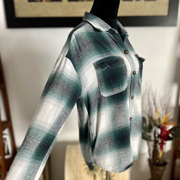 Women's Hollister Boyfriend Fit Fleece Overshirt Small Blue White Longsl… - Picture 5 of 7